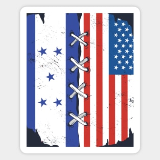 Proud Honduran American Heritage // Honduras & USA Flags Magnet